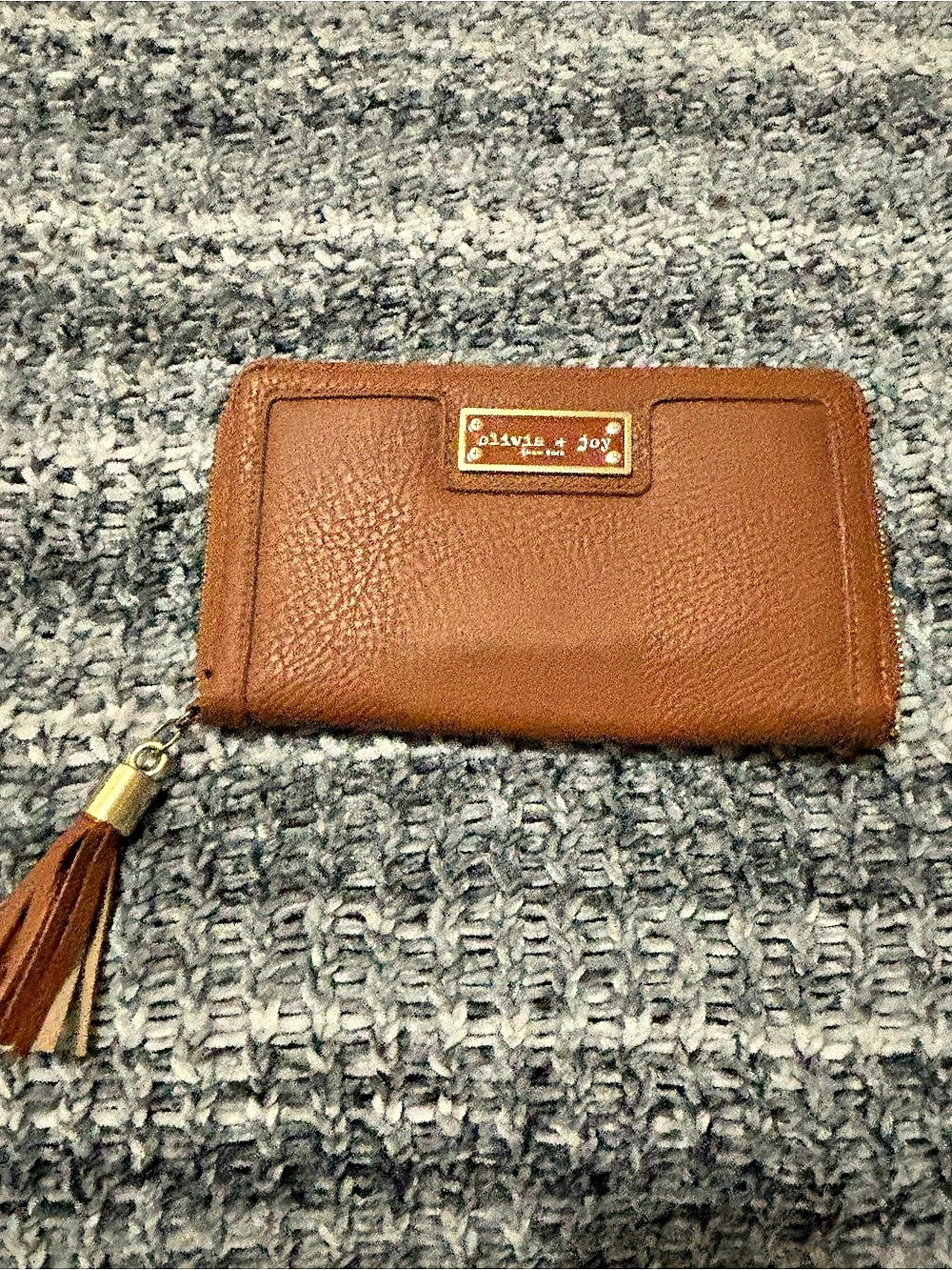 Olivia & Joy Brown Zip-Around Wallet